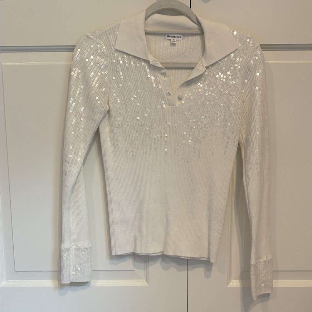 Mini Rose cotton cashmere Sequenced Sweater